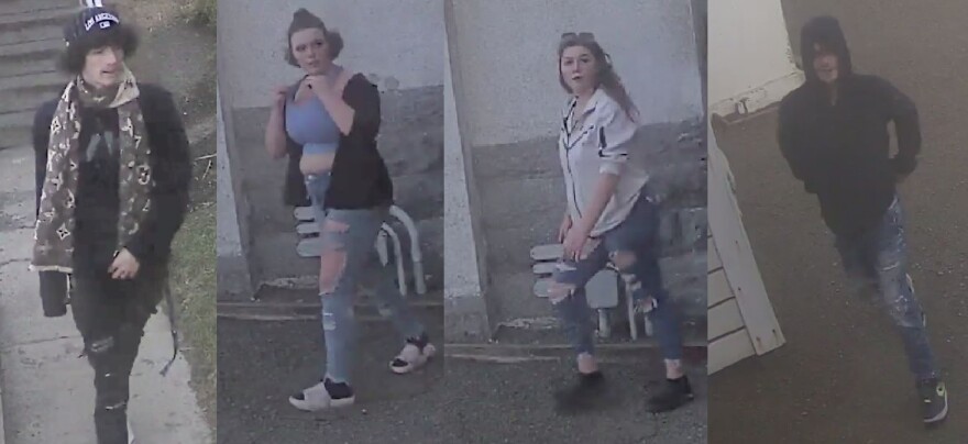 Oregon State Police and Oregon State Parks provided stills from video surveillance showing the four suspects.