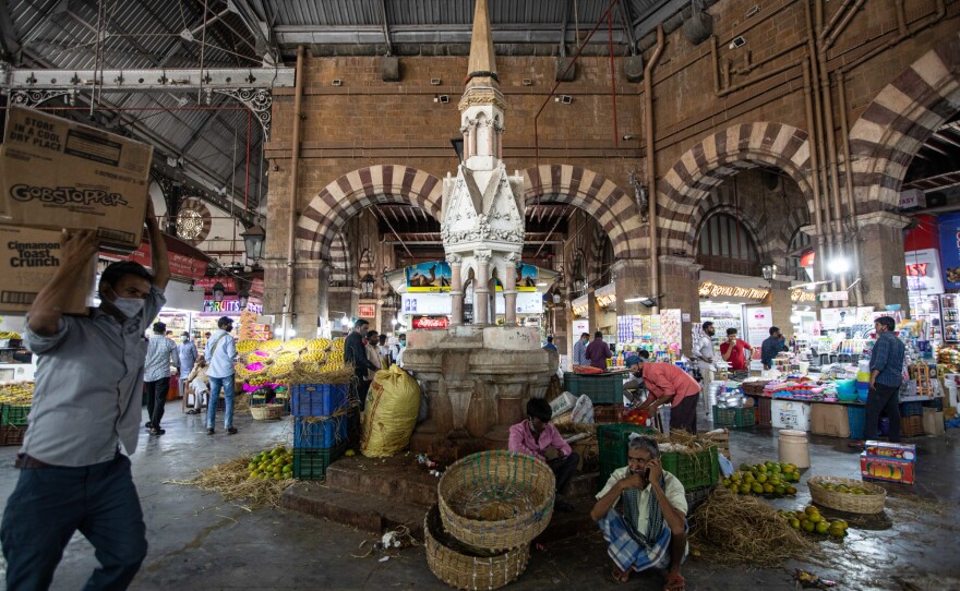 While some of Mumbai's colonial-era fountains have been revived, most are in varying states of disrepair. Trash is strewn beside one located in the historic wholesale Crawford market. Its white limestone structure is streaked with brownish-red stains of people spitting paan or betel leaf and tobacco.