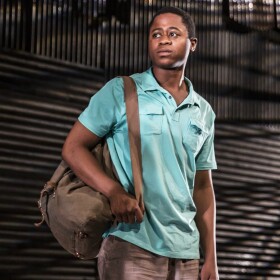 Daniel Kyri plays Shedrick Yarkpai in the Goodman Theatre production of Objects in the Mirror.
