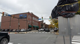 A stop sign is bagged at the corner of Linden Street and Penn Avenue until Monday when downtown Scranton traffic patterns will change.
