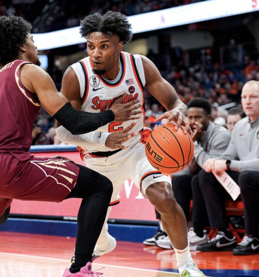 Guard JJ Starling drives to the basket in SU’s win over Florida State.