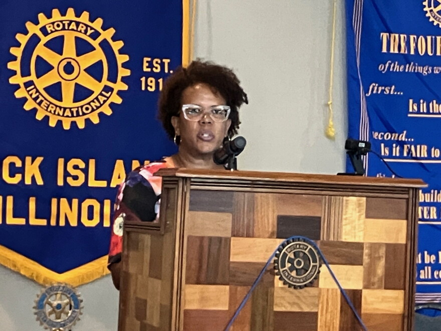 Rock Island-Milan Schools Superintendent Dr. Sharon Williams gives her annual "State of the Schools" address Tuesday, Sept. 8 at the QC Botanical Center, Rock Island.