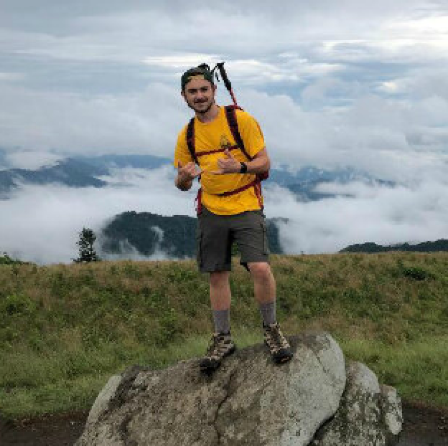 Yearbook co-editor and senior, Andrew Plattel on a hike. Plattel plans to attend the University of North Carolina this fall.