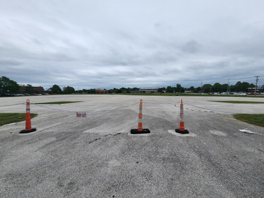 Land near Walnut Lawn and Maryland in Springfield, Mo. where a 182-unit apartment complex will be built (photo taken May 5, 2026).
