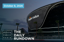 In this July 22, 2020, file photo, lights adorn Allegiant Stadium, new home of the Las Vegas Raiders football team, as it nears completion in Las Vegas. Officials in Nevada have declared "substantial completion" after nearly 1,000 days of construction of the $2 billion Allegiant Stadium in Las Vegas designed to be the home of the NFL's relocated Raiders. (AP Photo/John Locher, File)