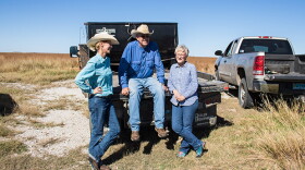 Sarah, Dave and Barbara Jacques on their farm and ranch in Osage County. The Jacques family strongly supports a 'yes' vote on State Question 777.