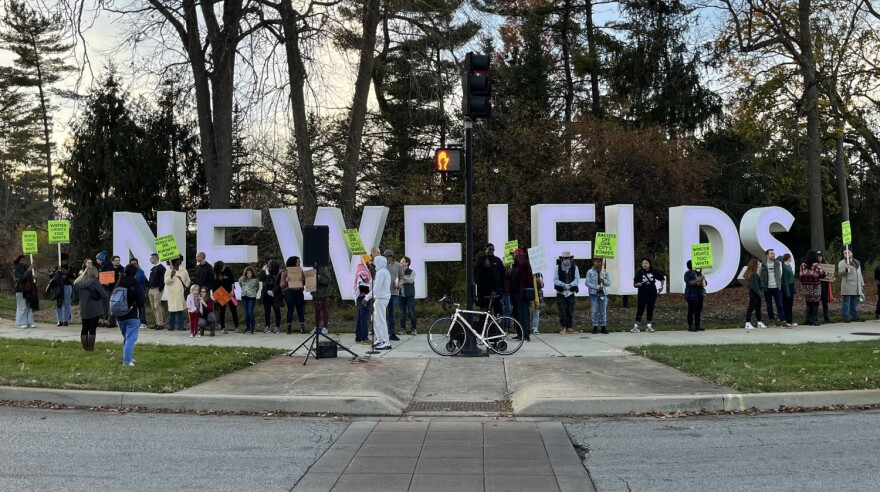 A protest held last year after Newfields President and CEO Colette Burnette departed.