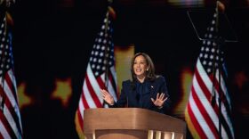 Vice President Kamala Harris speaks after accepting the nomination for president at the Democratic National Convention in Chicago on Aug. 22, 2024.