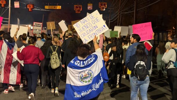 Protesters marched through the streets of east Charlotte on Friday, Nov. 21, 2025.