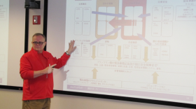 Then Franklin County Emergency Management & Homeland Security (FCEM&HS) Director Michael R. Pannell Briefs Japanese Disaster Management Official in October 2013.