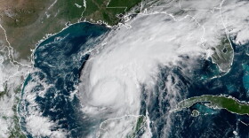 This satellite image from the National Oceanic and Atmospheric Administration shows Hurricane Isaias surging toward the U.S. Gulf Coast on Thursday, Oct. 8, 2026. (National Oceanic and Atmospheric Administration via AP)