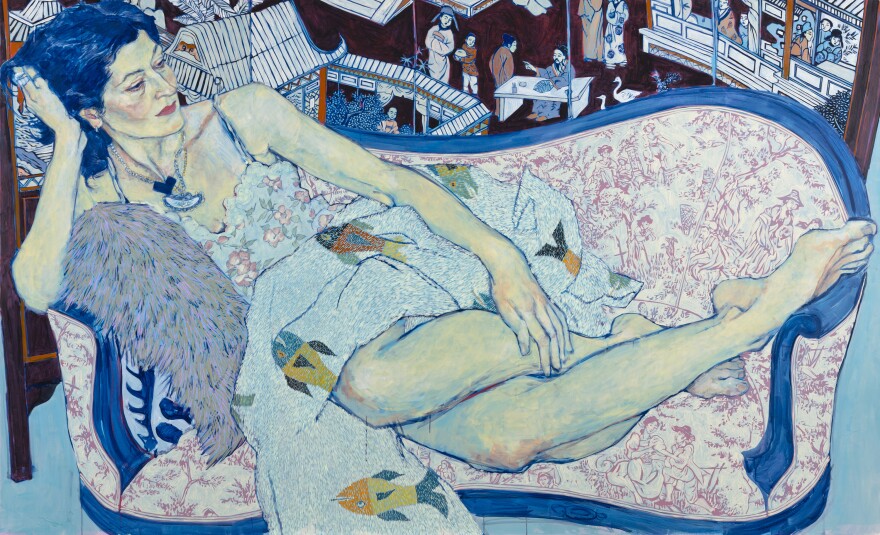 Hope Gangloff, <em>Queen Jane Approximately</em>, 2011. Acrylic on canvas, 66 x 108 inches. Collection of Alturas Foundation, San Antonio, Texas © Hope Gangloff.