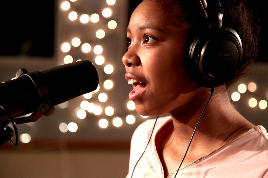  Samira Peterson speaks about culture from her perspective.  [Basim Blunt /  WYSO]