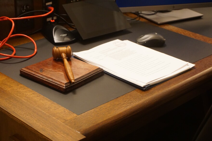 A bill draft in a committee room