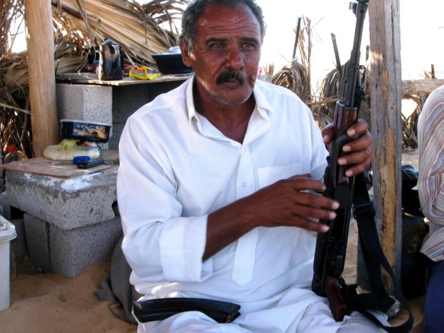 <p> Fayez Eid, 61, says he and five other Bedouins guard the al-Midan station. He says the company turned down the Egyptian military's offer to guard the 14 stations for nearly $2 million a year.</p>