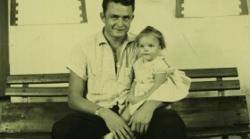 Rosanne Cash, seen here in 1956 with her dad Johnny, is one of many musicians featured in <em>Oxford American</em> magazine's winter issue on the music of Tennessee.