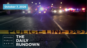 Police tape blocks off a street in Las Vegas, Nevada.