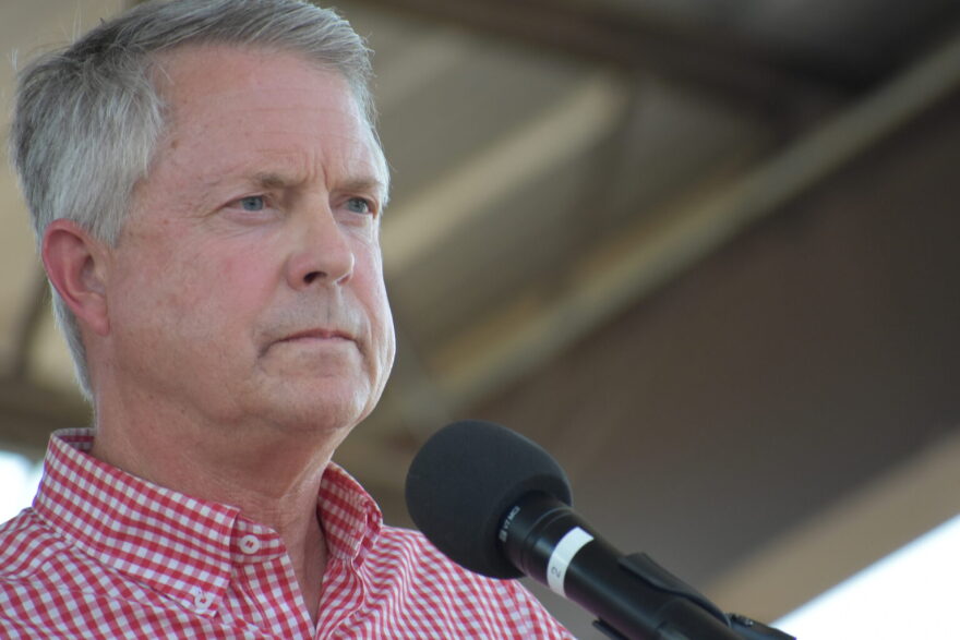 U.S. Sen. Roger Marshall, R-Kansas, appears on Sept. 12, 2026, at the Kansas State Fair debate.