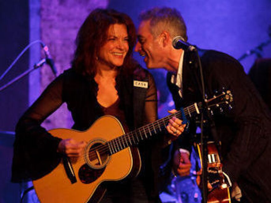 Rosanne Cash on the Cabinet of Wonders stage with John Wesley Harding.