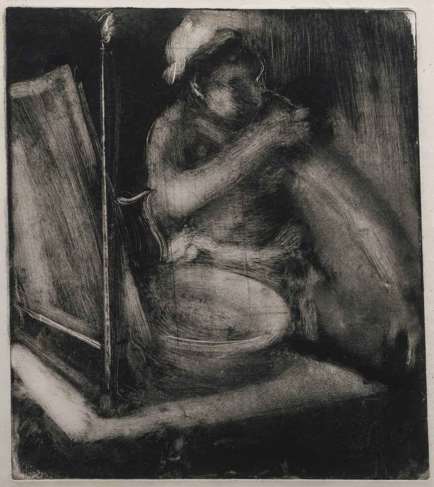 Edgar Degas created his monotype <em>La Toilette</em> circa 1885.