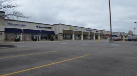 The parking lot at a shopping center in Gahanna east of Columbus has been nearly empty since the stay-at-home order on March 23.