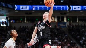 IU's Shay Ciezki drives to the basket during Sunday's NCAA Tournament game against South Carolina.