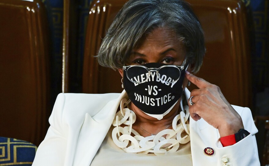 Members of Congress wore masks as they listened to the president's address, which included discussion of systemic racism, police reform and hate crimes legislation.