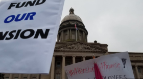 Earlier versions of the pension bill stalled amid intense protests from teachers and other state workers.