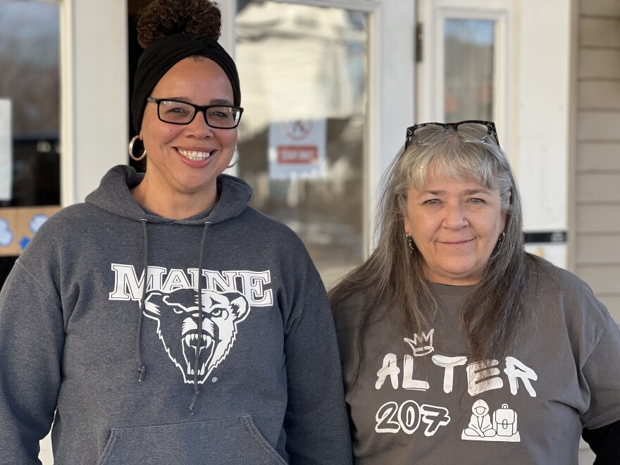 The Alter L/A Emergency Warming Center Managing Director Tonya Sands and Administrative Director Linda Scott.