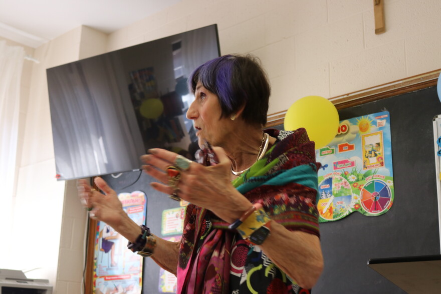 U.S. Representative Rosa DeLauro (D-CT-3) speaks to members of Connecticut's Ukraine community at St. Michael the Archangel Ukrainian Catholic Church in New Haven.
