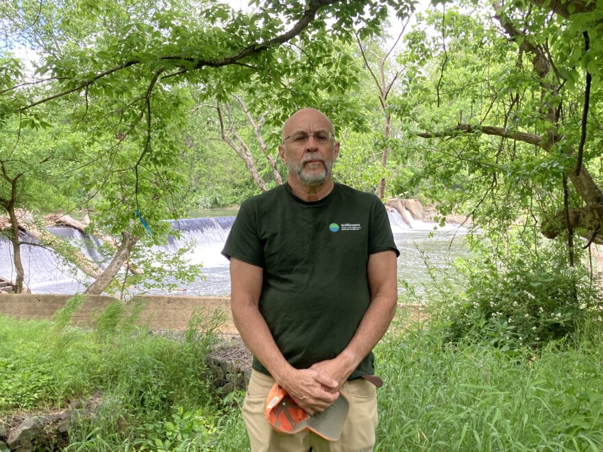 Community resident and environmentalist Mike Collins is with American Climate Partners, a group that hopes to remove the Rapidan Dam and restore native fish.