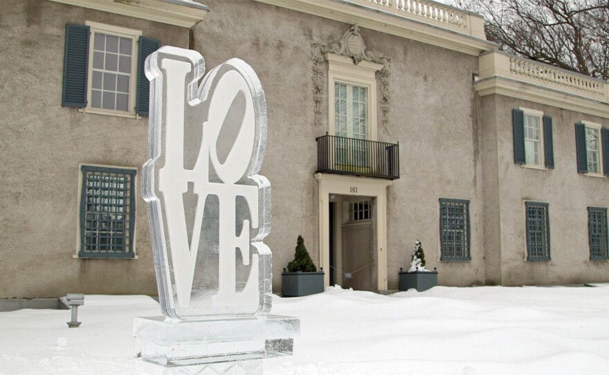 A Winter of Hope ice sculpture at the Hyde Collection