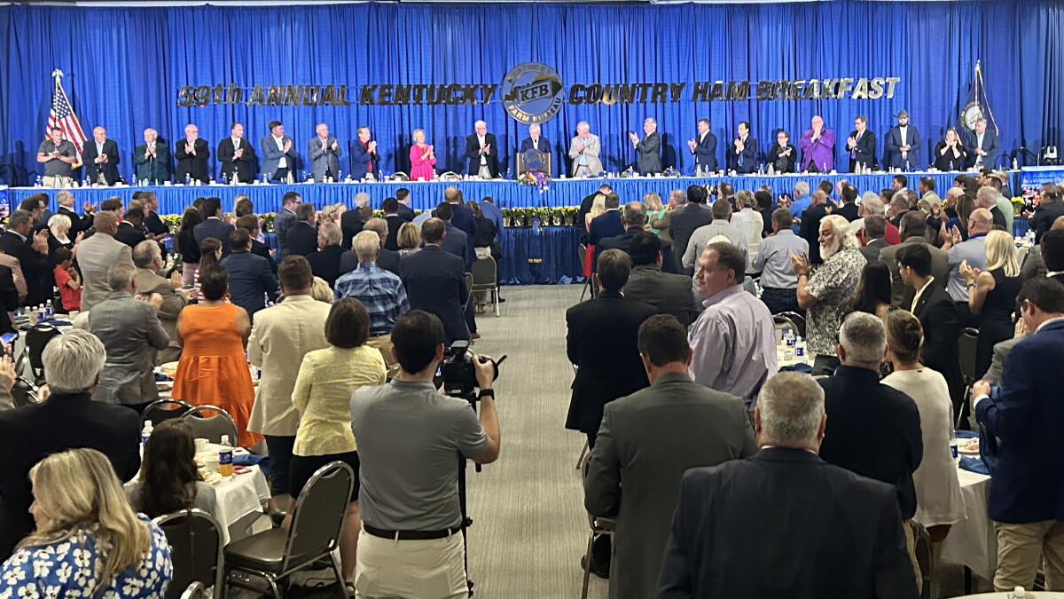 Ky. politicians flock to Farm Bureau breakfast to talk governor's race, auction off championship ham - Vimarsana News