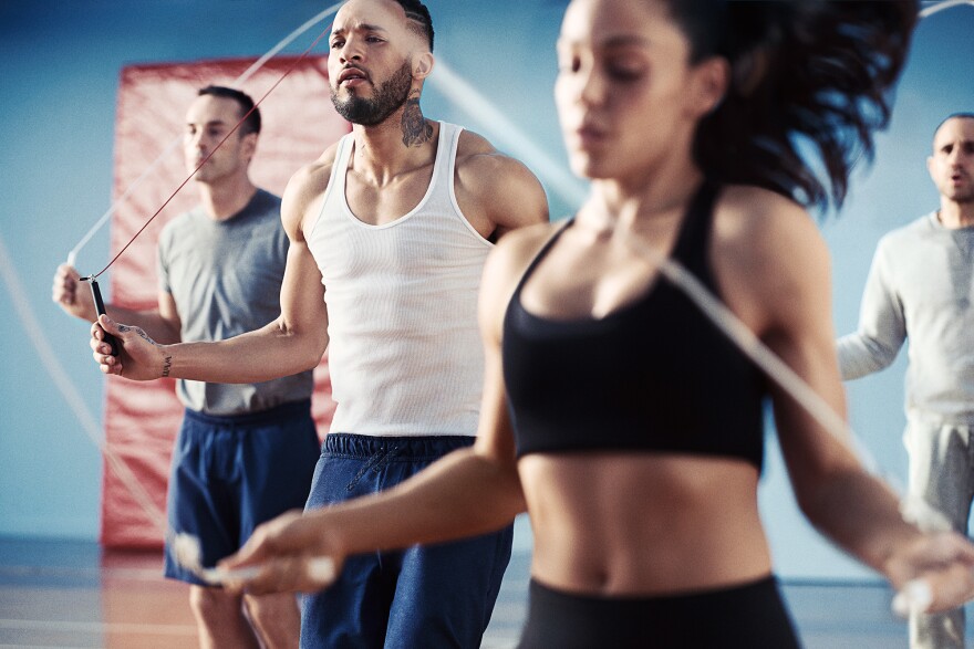 Equinox's rope class involves exercising with a jump rope.