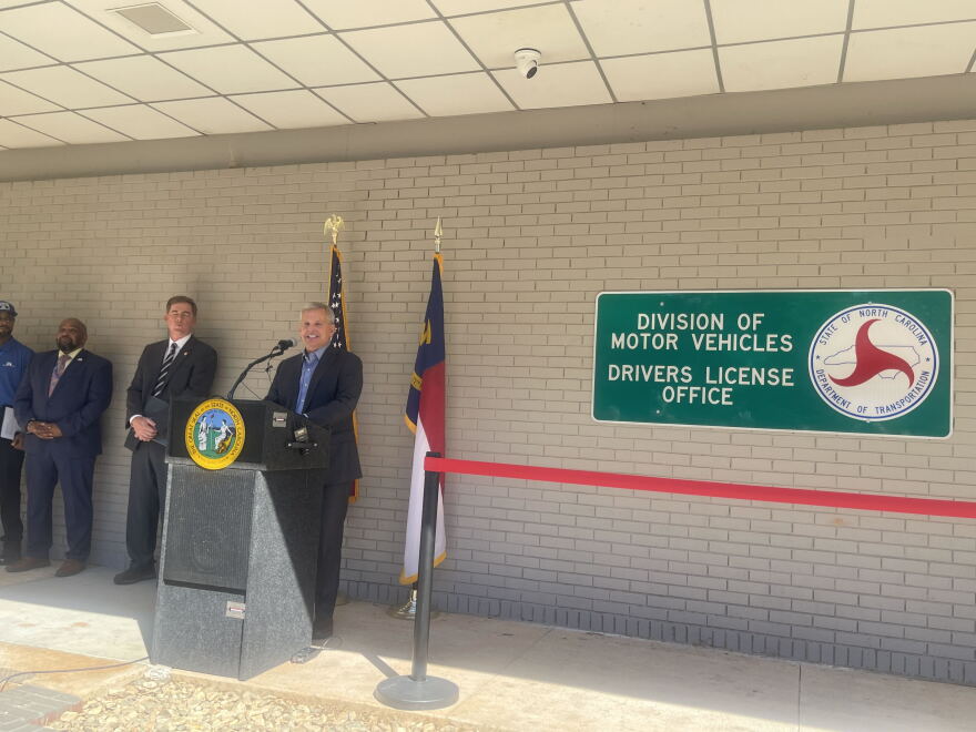 North Carolina Governor Josh Stein speaks at the newest DMV location in East Charlotte