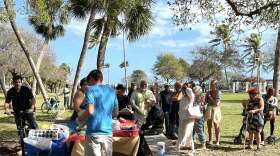 Lake Worth Food Not Bombs food share event in Bryant Park dated February 2024.