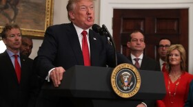 President Trump speaks during an event in the Roosevelt Room of the White House on Oct. 12, 2017, in Washington, D.C. (Alex Wong/Getty Images)