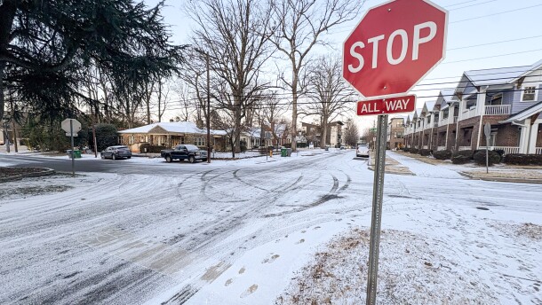 Not all roads were treated with salt and brine ahead of Tuesday night’s winter storm in Charlotte. A neighborhood street early on Jan. 22, 2025.