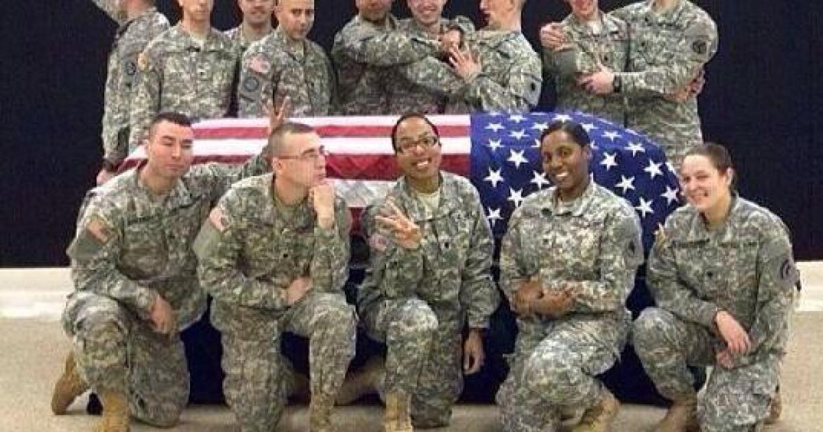 Soldier Fun Soldiers' 'Fun' Photo With Flag-Draped Coffin Sparks Outrage | WVTF