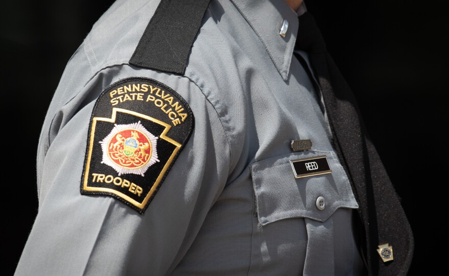 FILE - A Pennsylvania State Police Trooper patch on the uniform of a trooper. (Commonwealth Media Services)