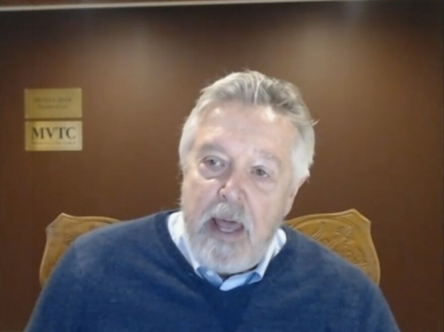 Republican Rep. Steven Reick calls for legislative hearings into the Department of Children and Family Services during a virtual news conference Thursday. 