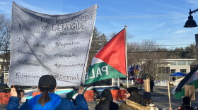 The demonstration was organized by UNH’s Palestinian Solidarity Group, which launched on campus after the start of the Israel-Hamas War.