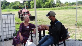 (Left) Linda Frank at Green & Healthy School Conference.