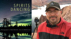 Cover of book "Spirits Dancing" and photo of Travis Novitsky, photographer of the images in the book.