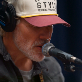 Nate Krause performing live in WNIJ's Studio A