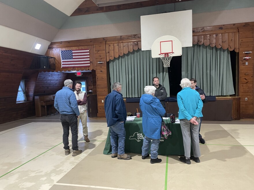 Petersburgh residents and DEC officials discussing ongoing investigations during a community update in January 2024