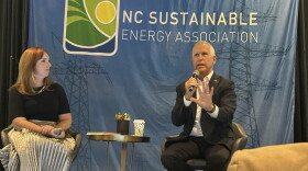 U.S. Sen. Thom Tillis, R-NC, speaks Thursday at the N.C. Sustainable Energy Association's Making Energy Work conference. Tillis said he is planning to either start up or join an organization that recruits moderate candidates to run for office.