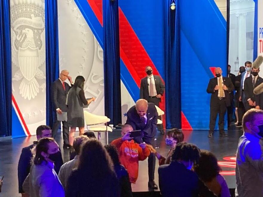 President Biden speaks at a CNN Town Hall in Baltimore.