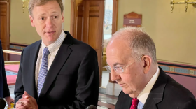State House Speaker Matt Ritter, left, and Senate President Martin Looney, right.