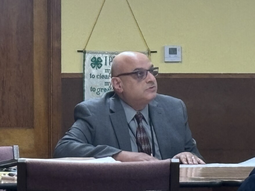 Wayne Memorial Hospital’s Chief Executive Officer James Pettinato speaks in front of the Cherry Ridge Township Supervisors on Dec. 29.